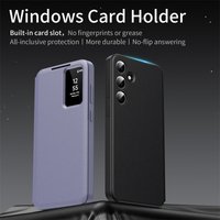 For Samsung Galaxy S25 S23 S24 S26 Ultra S25Plus Case Original PU Leather Card Pocke Flip Smart Display Transparent Window Cover