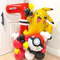 1 Set Pikachu Pokemon Theme Foil Balloons Set Latex Balloon Kids Birthday Party Decoration Number Balloon Toy Gifts