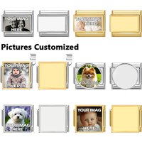 Italian Charms Personalized customized Bracelet Link Photo Picture Logo Privately customize Fit 9mm Stainless Steel DIY Jewelry