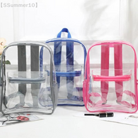 【xxx】Transparent PVC Outdoor Sports Fitness Knapsack Casual Travel Visible Backpack Large Capacity Waterproof Shoulders Bag【SS】