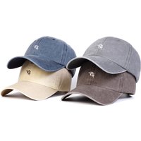 Unisex RH Letter Embroidery Wash Baseball Caps Spring and Autumn Outdoor Adjustable Casual Hats Sunscreen Hat