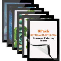 30 X 40 Cm 6 Packs Diamond Painting Picture Frame Black Self-Adhesive Magnetic Picture Frame For Wall Decoration At Home