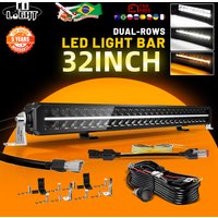 Barre lumineuse LED CO LIGHT 32 pouces, double rangée, spot et flood, combo conduite tout-terrain, anti-éblouissement, sans vis, IP69, feux de travail LED pour SUV et VTT