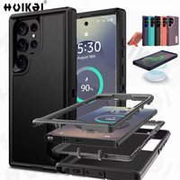 Case For Samsung Galaxy S26 Ultra S25 Edge S24 A56 A36 A17 Full 3 in 1 Shockproof Heavy Duty Anti-Scratch Rugged Kickstand Cover