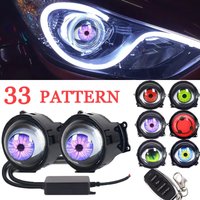 3 inch 3D Lens Dynamic Devil Eye Light 33 Modes Modified Eagle Eye Light with remote control Retrofit Kits Headlight Assembly