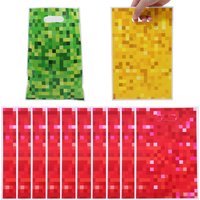 10/30/50/100pcs Pixel Gift Bags Plastic Candy Bags Loot Bags Kids Birthday Decoration Supplies