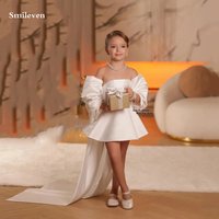 Smileven Satin Flower Girl Dresses Mini Skirt Girl's Party Gowns Vestidos para niñas Customized