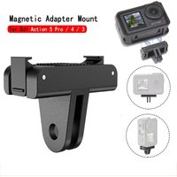 For DJI Osmo Action 3/4/5 Magnetic Quick Release Adapter Base Foldable Quick-release Two Claw Mount Adapter For DJI Action 5 Pro