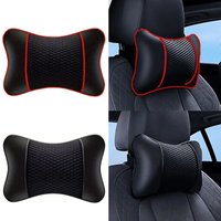 Universal Car Headrest PU Leather Neck Pillow Comfortable Mesh Breathable Seat Rest Cushion Car Neck Pillow