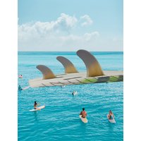 Bamboo Fiberglass UPSURF FCS 2 MR Surfboard Fins Tri Fins Grey Gradient Surfing Thruster Set Double Tabs 2 Base Surf Fins MR