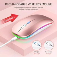 Rechargeable Bluetooth-compatible Wireless Mouse with 2.4G USB RGB Mouse for Computer Laptop Tablet PC Macbook Gaming Mouse Game