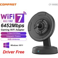 Comfast WiFi 7 USB Adapter BE6500 2.4G/5G/6GHz Tri-band USB3.0 Free-Driver Wireless Network Card 6500Mbps 802.11BE For Win10/11