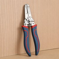 7 Inch Wire Stripper 4Cr13 Stainless Steel Automatic Spring Multi Function Wire Crimper Cutter PP TPR Handle Electrician Tool