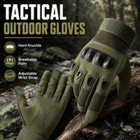 AliExpress NONE Tactical Outdoor Gloves, Breathable Palm, Army Green, Adjustable Wrist Strap, Touchscreen Use for Riding Hiking