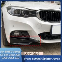 For BMW 3 Series GT F34 325d 328i 330d 335d 335i 2014-2019 Carbon Look 2Pcs Front Bumper Lip Splitters Aprons Flaps Bumper Trims