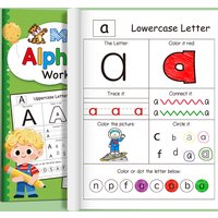 Letters A-Z Alphabet Phonics Practice Workbook Preschool Learning English Language Kindergarten Writing Coloring Book Montessori