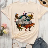 Jurassic Park t shirt female Trendy Psychedelic Grunge Y2k Pastel 2000s tshirt Graphic 2000s Pastel anime Vintage Streetwear