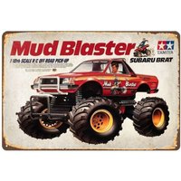 Vintage Rc Car Metal Sign Poster - Tamiya Mud Blaster Truck 20x30cm h-aluminum