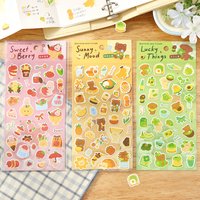 1pcs Synthetic paper decorative stickers, forest sweet fruit house series, cute ins style handmade tent die-cutting stickers