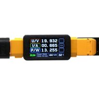 XT60 Bidirectional Power Meter 30A Digital Voltmeter Ammeter Temp Humidity 12V 24V BMS RC Battery Charging Discharging Monitor