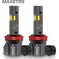 MAXGTRS 2Pcs 3 Sides Glow H8 H11 LED Headlight Bulb 20000LM 9005 HB3 9006 HB4 H9 LED Fog Lamp 6000K White DRL 9012 Light Lens