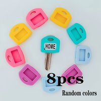 8Pcs Random Color PVC Key Covers Fashion Durable Easy To Install Key Protector Sleeves