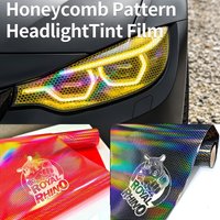 152CM Car Stickers Honeycomb Headlight Tint Protective Film Self-Adhesive Laser Car Vinyl Wrap Film Motorcycle Auto Accessories