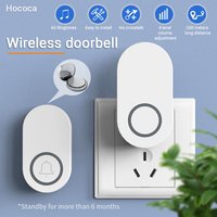 Hococa US/EU/UK Plug Outdoor Wireless Doorbell 60 Songs Melodies Waterproof Welcome Door Bell 200m Remote Call Bell With Battery