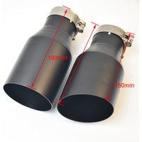 Universal Car Accessories Flat Stainless Steel Muffler Matt Black Slash Cut End Pipe 1PC