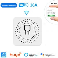 Tuya Mini 16A WiFi Switch Smart Life App 2 Way Control Smart Home Automation Module Interruptor Work for Alexa Google Home