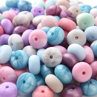 14mm 50Pcs Mini Abacus Silicone Beads Food Grade Saucer Loose Beads for Baby Teether Necklace Pacifier Clip Jewelry Making