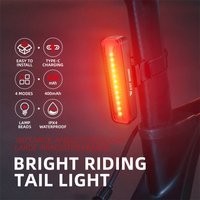WEST BIKING USB Rechargeable Bicycle Rear Light High Visibility LED Taillight Flashing MTB Road Bike Cycling Safety Warning Lamp