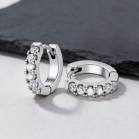 CZ Huggie Hoop Earrings for Women, Tiny Cartilage Hoops Sparkling Cubic Zirconic Simple Stacking Earrings for Multiple Piercings