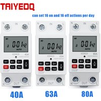 40A 63A 80A Time Control Switch 220V Power Supply Automatic Power-off Cycle Controller Daily Weekly 7 Days Programmable