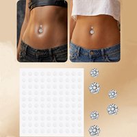 Fake Belly Piercing Cubic Zirconia Fake Belly Button Rings,Stick On Navel Ring Studs Non Piercing Fake Piercing Jewelry