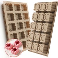 1-Pack Silicone Mousse Mold Thick Square Dessert Cake Mold Non-Stick Easy to Clean for Baking Cupcakes Candies Pudding