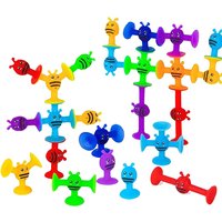 Bees Suction Cup Toy, Soft Building Blocks Pop Sucker,Small Throw Darts Set,Parent-child Interactive Game, Gift for Kids