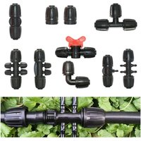 16mm 1/2 inch PE Pipe Connector Splitter Tee Coupling Lock Nut To 4/7mm 3/5mm Hose Garden Watering Drip Irrigation Fittings