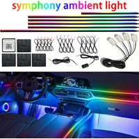 18IN1 Full Color Streamer Car Ambient Lights RGB 64 Color Universal LED Interior Hidden Acrylic Strip Symphony Atmosphere Lamp image 4