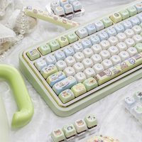 Cute Animal Keycaps,137 Keys Custom MOA Profile Dye-Sublimation Keyboard Keycaps Set For MX Switches Game Mechanical Keyboard