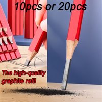 10/20-Pack Durable Black Lead Carpenter Pencils | Octagonal Thickened Shaft, Extendable Core, Marking and for Construction Sites
