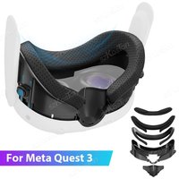 Facial Interface Face Cover for Meta Quest 3 VR with Anti-Light Nose Pad PU Leather Face Cushion for Meta Quest 3 Accessories