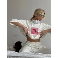 Hirsionsan Graphic T Shirt Women 2026 Summer Crewneck Short Sleeve Tees Female Casual Harajuku Sleeve Casual Aesthetic Clothes