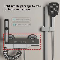 (Shower Faucet Only) a Power-Free Shower System, Gray 2/3/4-Speed Piano Key Shower Faucet, Includes Wall Cover, Gasket, Adapter, Other Kits Not Included