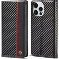Luxury Carbon Fiber Leather Wallet Case For iPhone 15 14 16 Pro Max 13 12 11 XS X Plus XR SE 2022 Magnetic Flip Book Bag Cover
