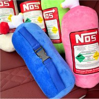 NOS Bottle Shaped Car Headrest Neck Protection Pillow For Car Motorcycle Enthusiast Auto Interior Gift Accessories