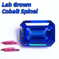 Lab Grown Cobalt Spinel Emerald Cut Gemstone Blue Demon Color Beads For Rings Earring Jewelry Making Selectable AGL Certificate
