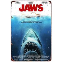 Pioujw 1975 Jaws Movie Vintage Look Reproduction Metal Sign , ASpictureSHOW-b021
