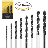 8pcs 3-10mm Twist Dril Bit Set Brad Point Wood Drill Bits Titanium Coated Woodworking Metal Drilling Bit Tools