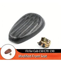 For HONDA Super Cub C50 C70 C90 Vintage Single Seat Motorcycle Racer Seat Leather Saddle Scooter Moped Accessories Spare Parts